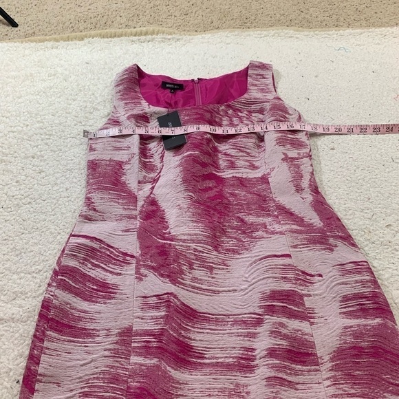 Lafayette 148 fuschia pink multi scoop neck dress Barbie - Picture 4 of 5